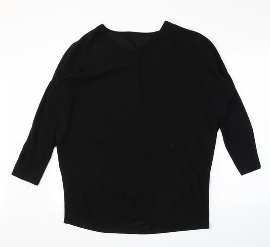 Womens UK Size XL Preworn Black Basic Blouse