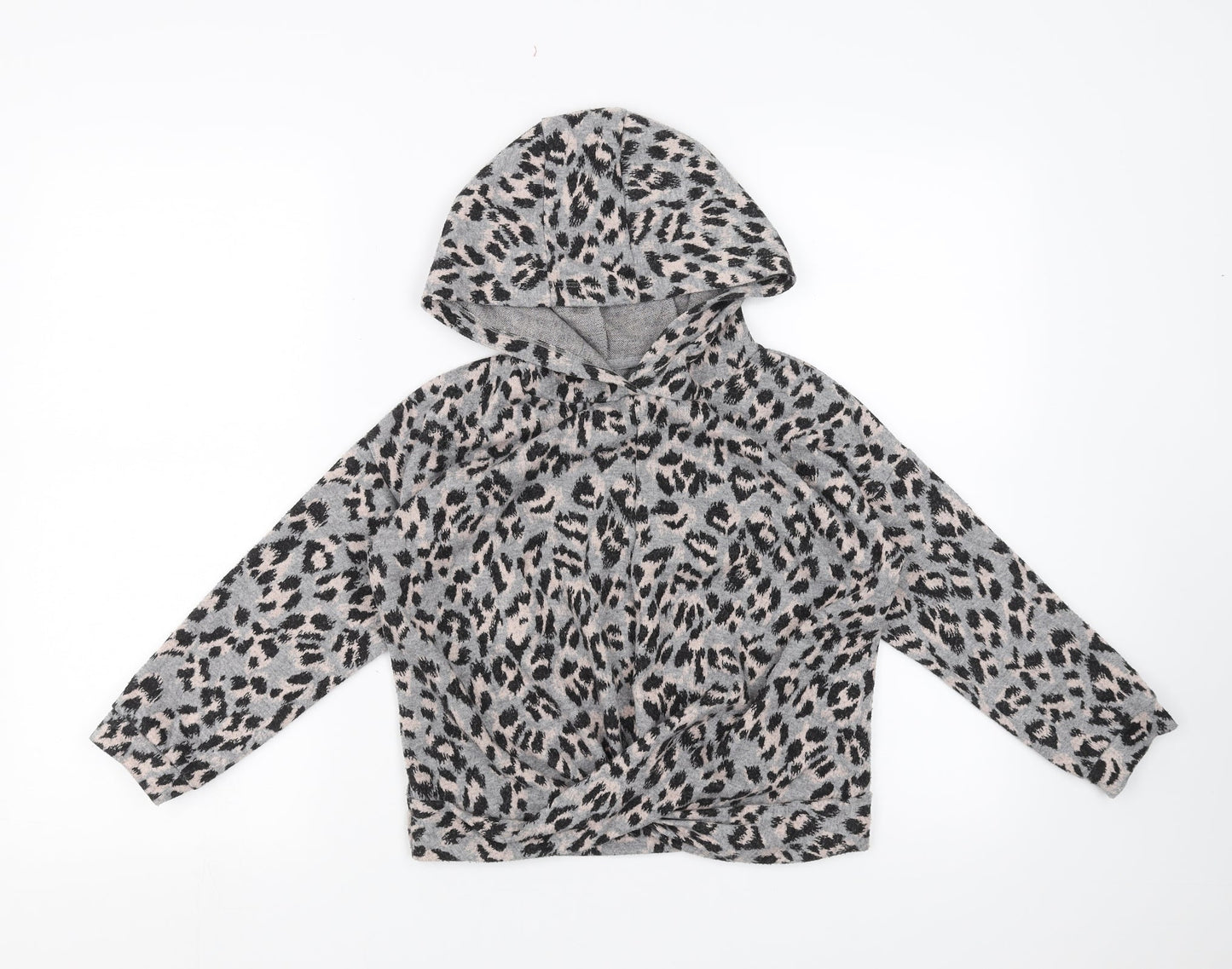 Sainsburys Girls Green Animal Print  Pullover Hoodie Size 8 Years