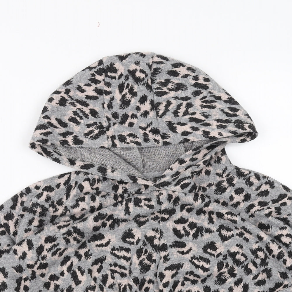 Sainsburys Girls Green Animal Print  Pullover Hoodie Size 8 Years