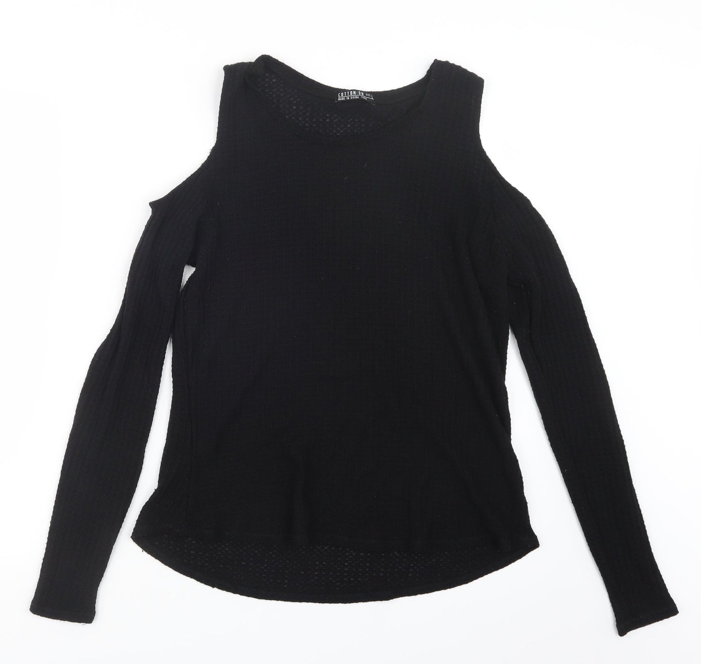 cotton:on Womens Black  Knit Pullover Jumper Size L  - Open Shoulders