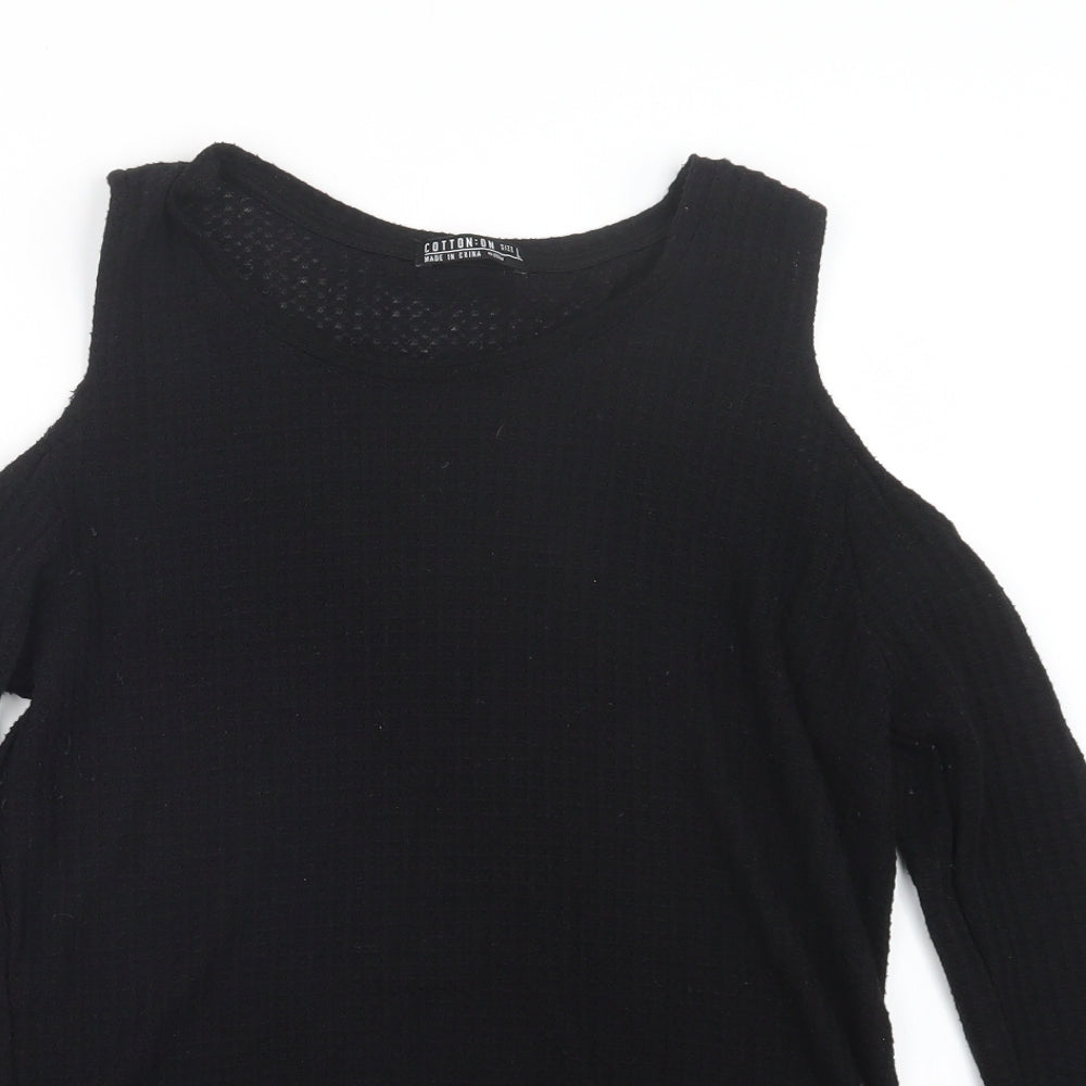 cotton:on Womens Black  Knit Pullover Jumper Size L  - Open Shoulders