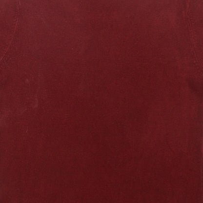 Brand and care label for Marks and Spencer women’s red knit jumper, size UK 10