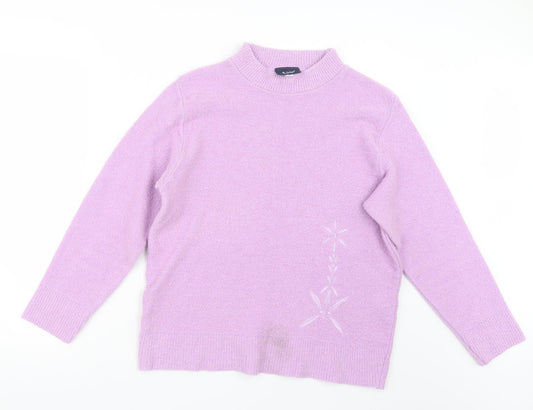 4 Me Womens Purple  Knit Pullover Jumper Size S