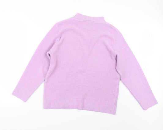 4 Me Womens Purple  Knit Pullover Jumper Size S