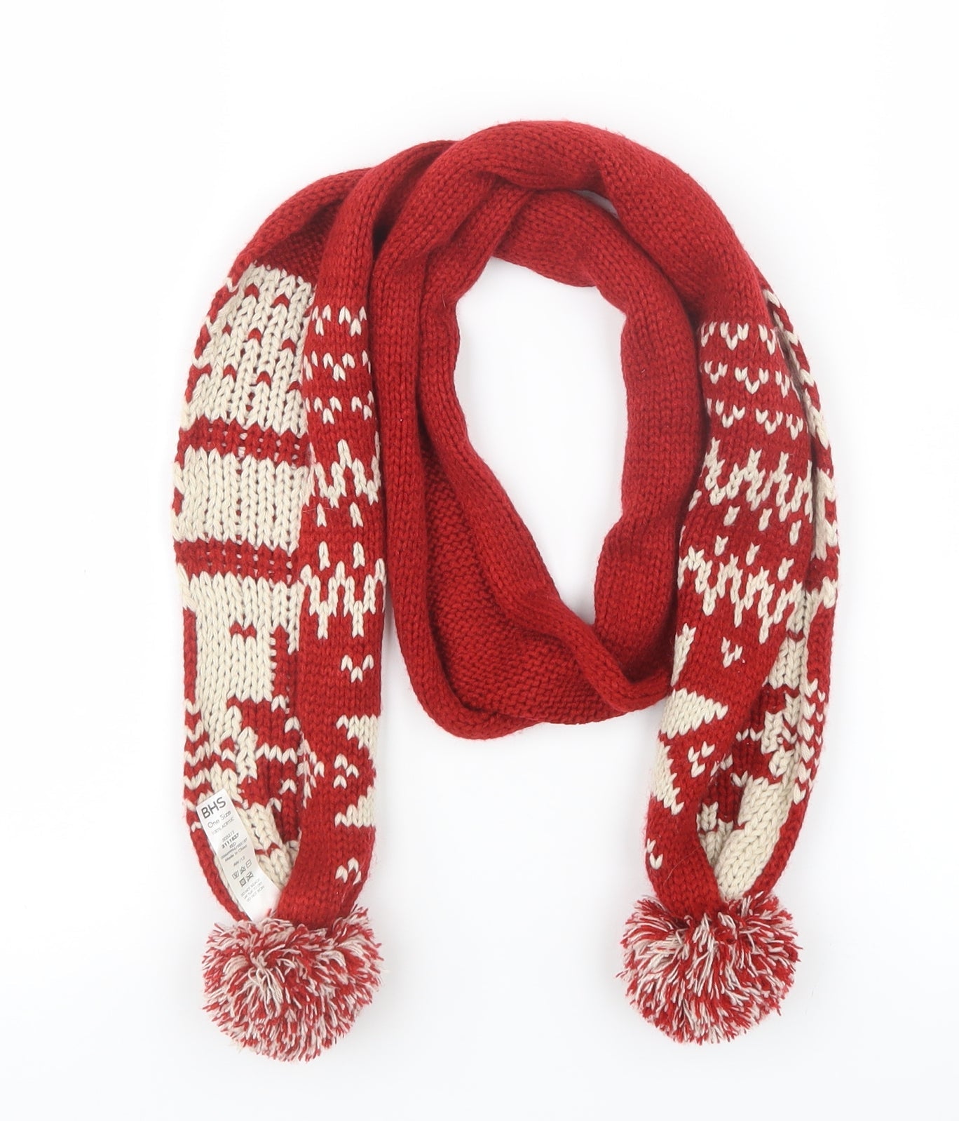 BHS Womens Red  Knit  Scarf