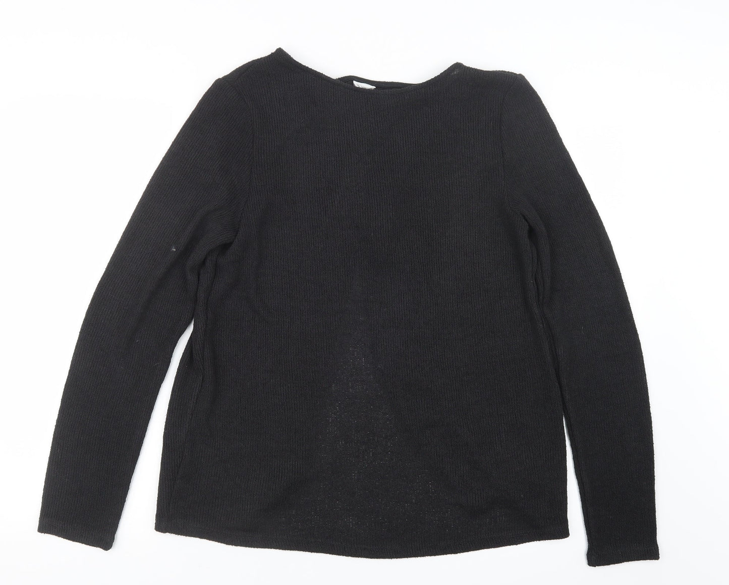 H&M Womens Black  Knit Pullover Jumper Size M