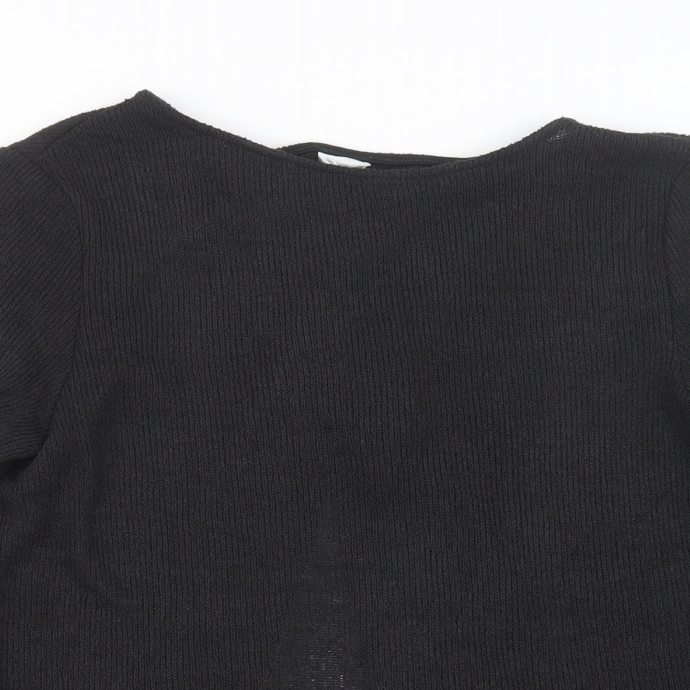 H&M Womens Black  Knit Pullover Jumper Size M