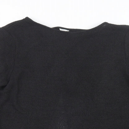 H&M Womens Black  Knit Pullover Jumper Size M
