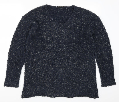 Additional front view of b.young women’s blue jumper, size L