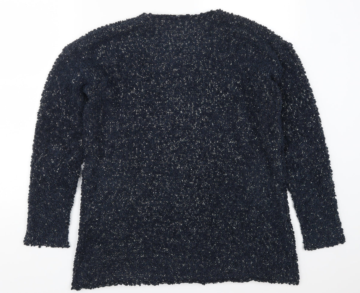 Back view of b.young women’s blue jumper, size L