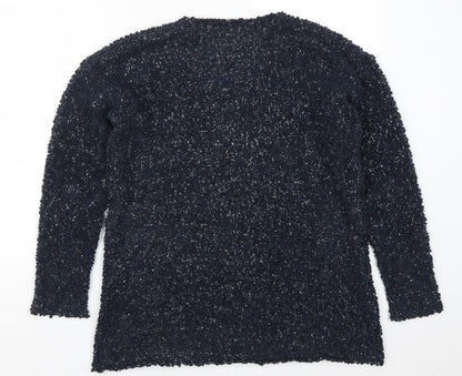 Back view of b.young women’s blue jumper, size L