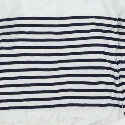 H&M Girls White Striped  Pullover Jumper Size 11-12 Years  - Blue