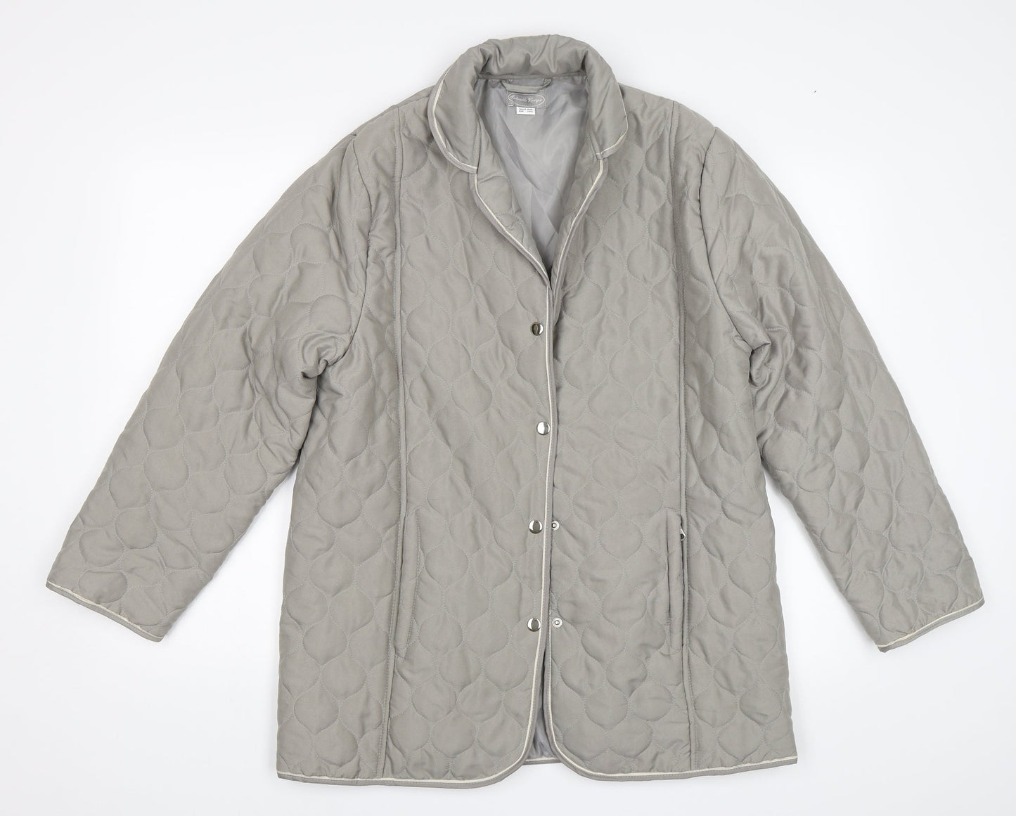 Womens UK Size 10 Gabriella Vicenga Grey Quilted Coat
