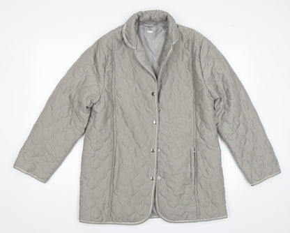 Womens UK Size 10 Gabriella Vicenga Grey Quilted Coat