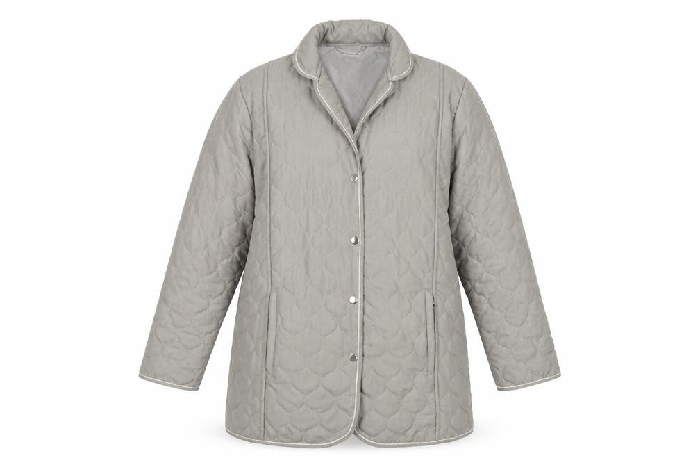 Womens UK Size 10 Gabriella Vicenga Grey Quilted Coat