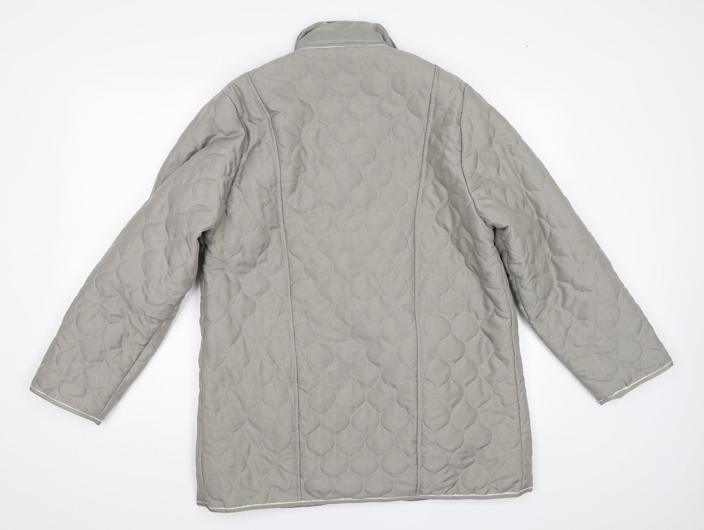Womens UK Size 10 Gabriella Vicenga Grey Quilted Coat