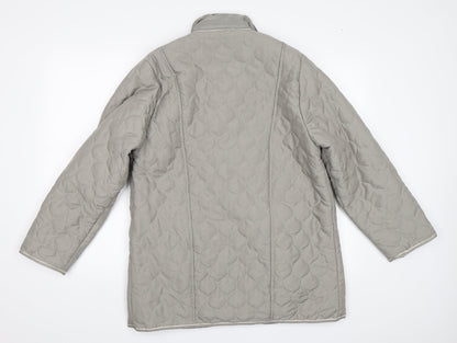 Womens UK Size 10 Gabriella Vicenga Grey Quilted Coat
