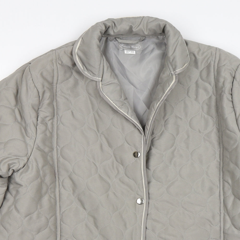 Womens UK Size 10 Gabriella Vicenga Grey Quilted Coat