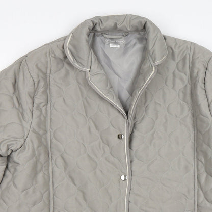 Womens UK Size 10 Gabriella Vicenga Grey Quilted Coat