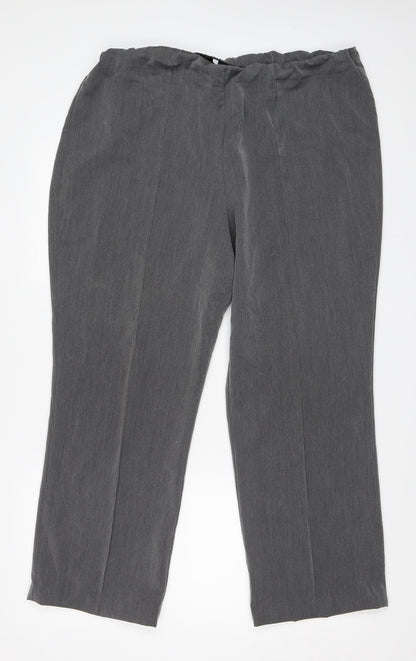 Womens UK Size 18 Preworn Regular Fit  Grey Trousers