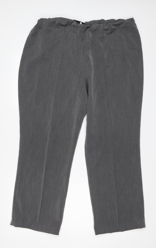 Womens UK Size 18 Preworn Regular Fit  Grey Trousers