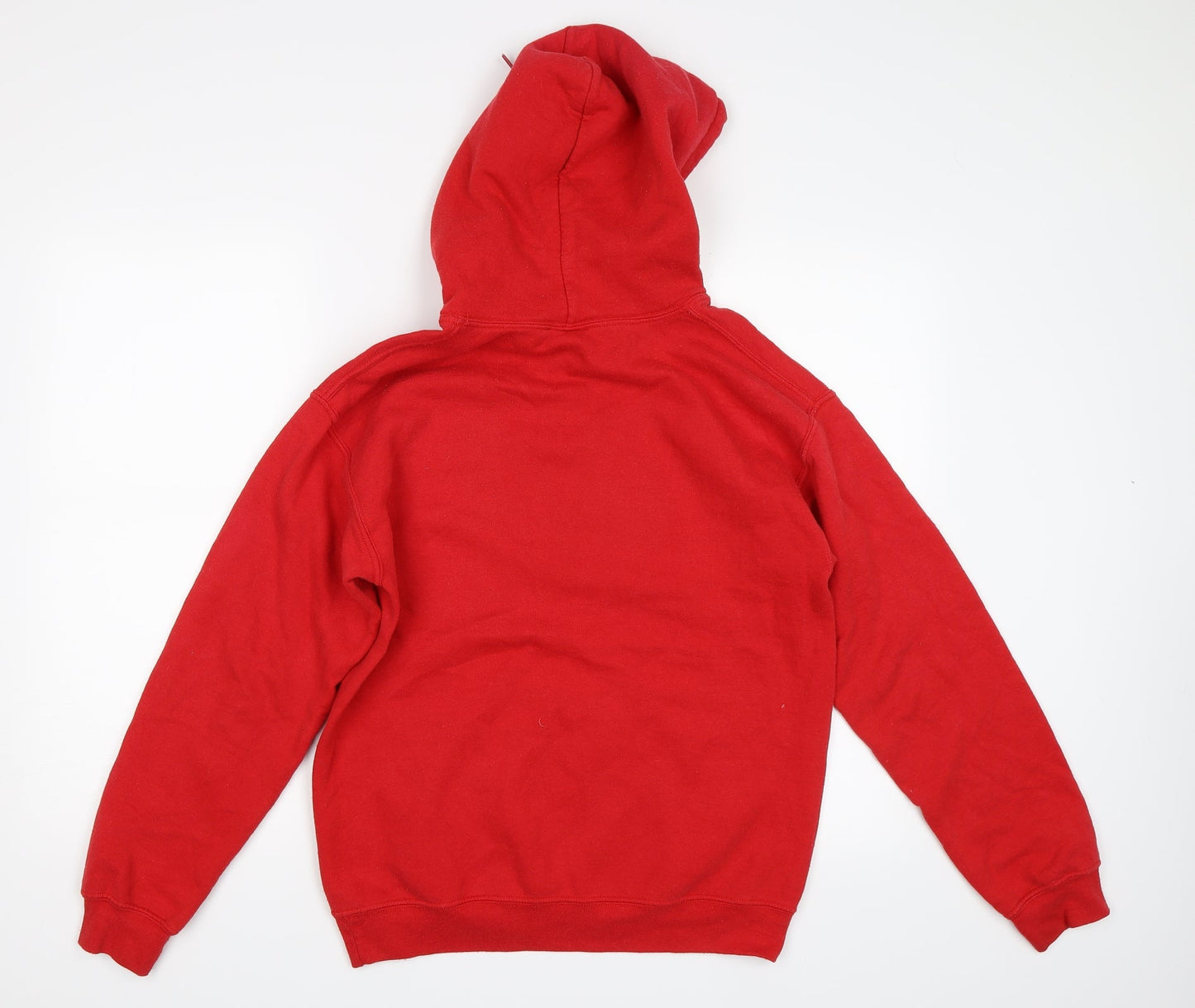 Mens UK Size S Gildan Red Pullover Hoodie