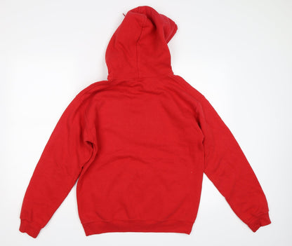 Mens UK Size S Gildan Red Pullover Hoodie