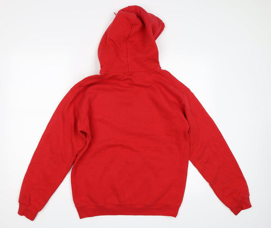 Mens UK Size S Gildan Red Pullover Hoodie