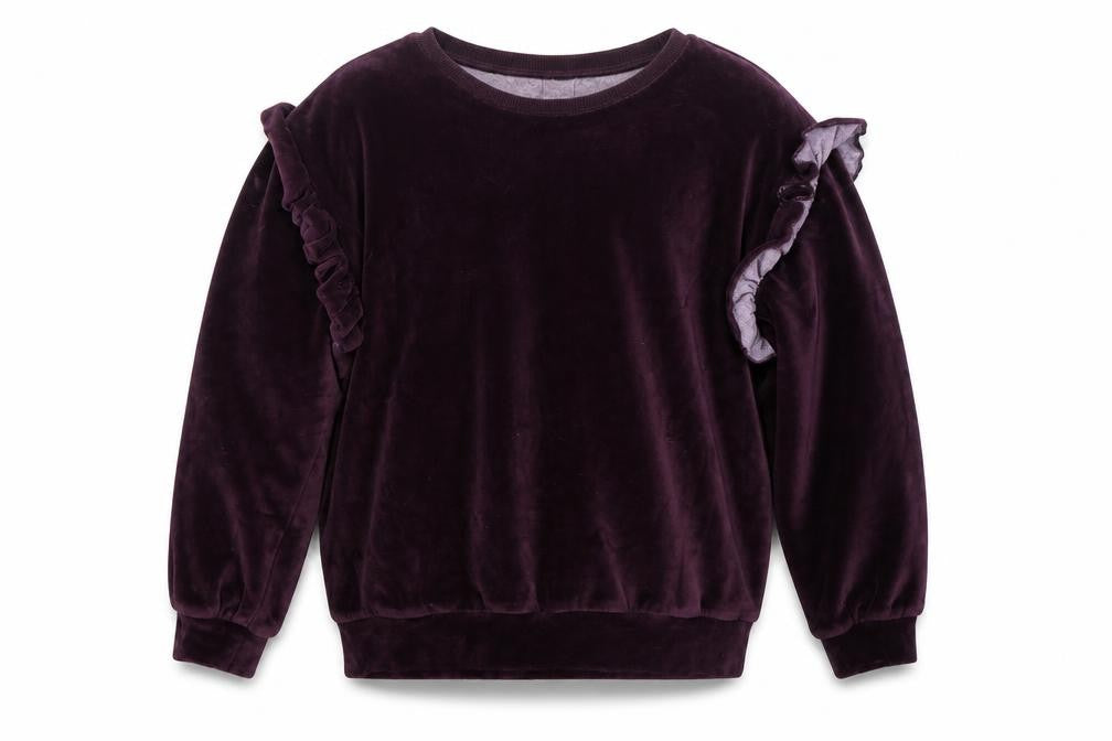 Next Girls Purple  Velour Pullover Sweatshirt Size 12 Years