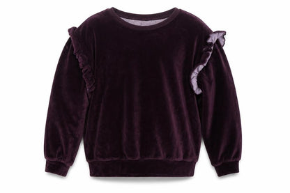 Next Girls Purple  Velour Pullover Sweatshirt Size 12 Years