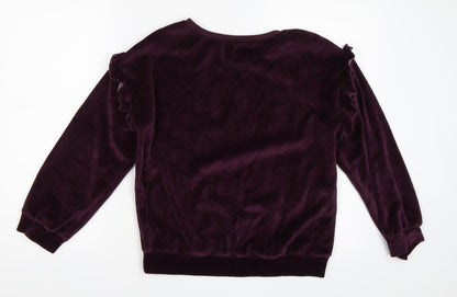 NEXT Girls Purple  Velour Pullover Sweatshirt Size 12 Years