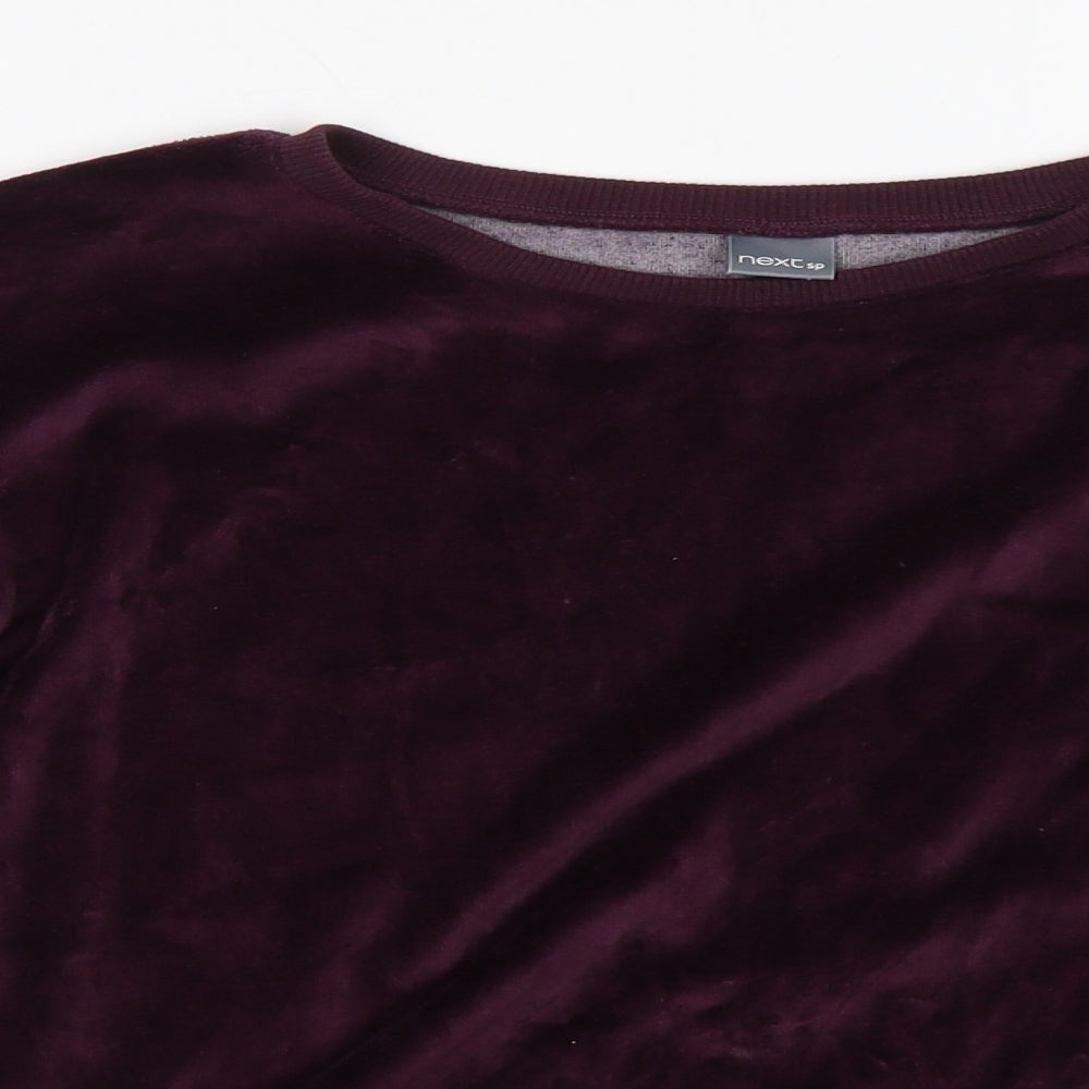 NEXT Girls Purple  Velour Pullover Sweatshirt Size 12 Years