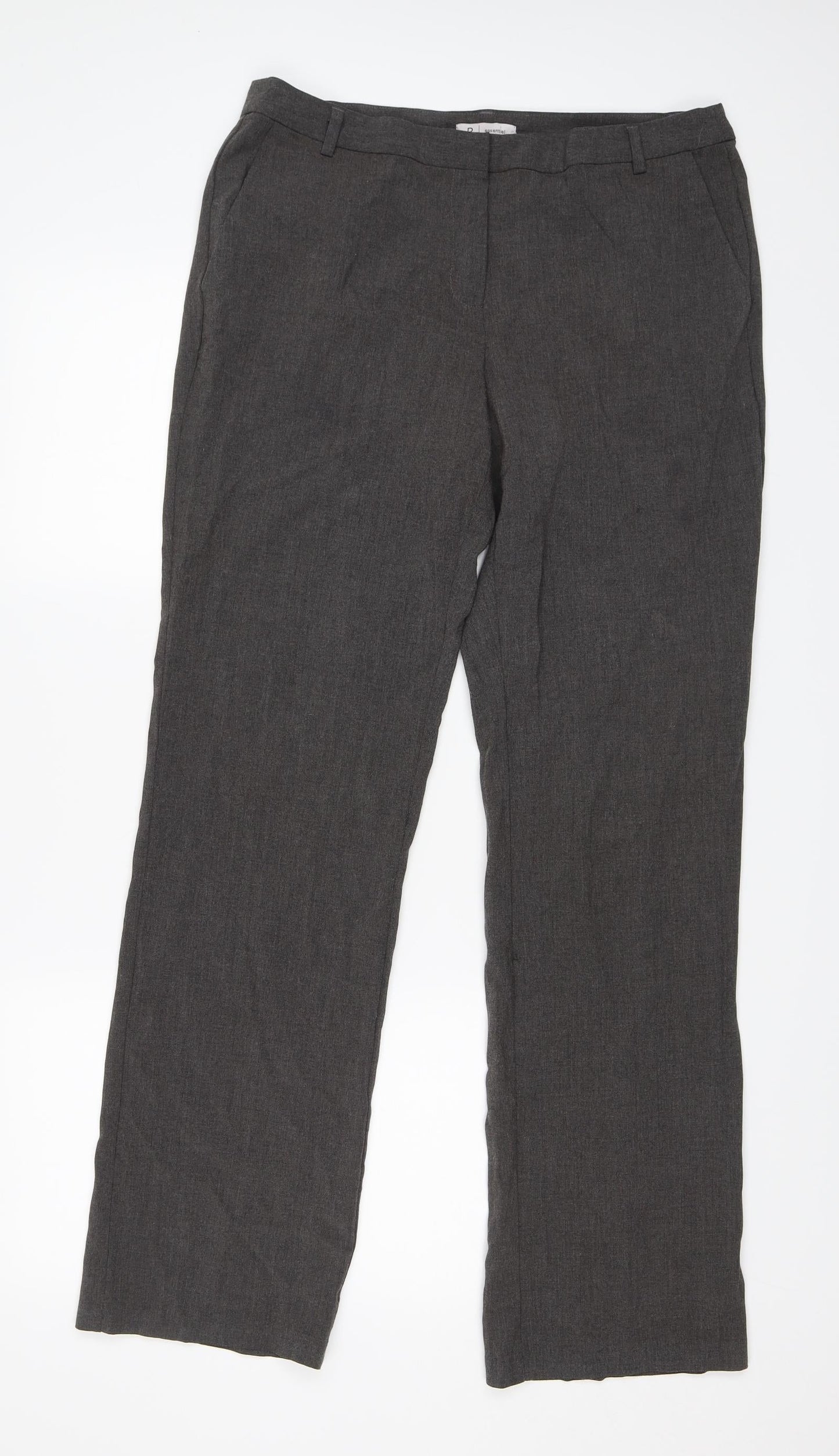 R Essential Womens Grey   Trousers  Size 14 L32 in