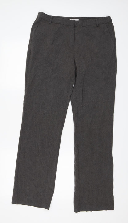 R Essential Womens Grey   Trousers  Size 14 L32 in