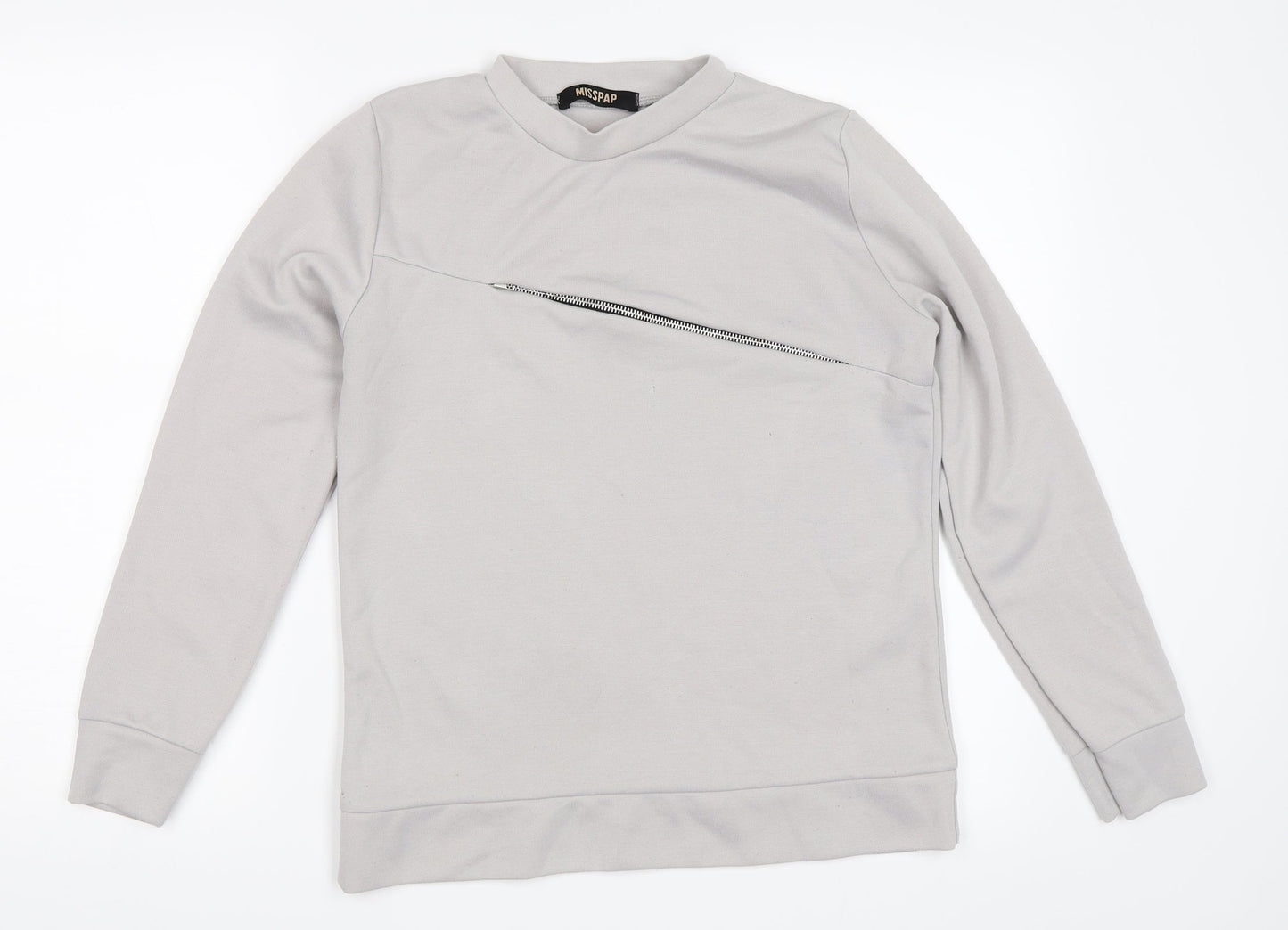 Misspap Womens Grey   Pullover Sweatshirt Size L