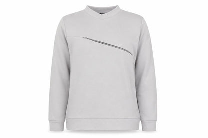 Misspap Womens Grey   Pullover Sweatshirt Size L