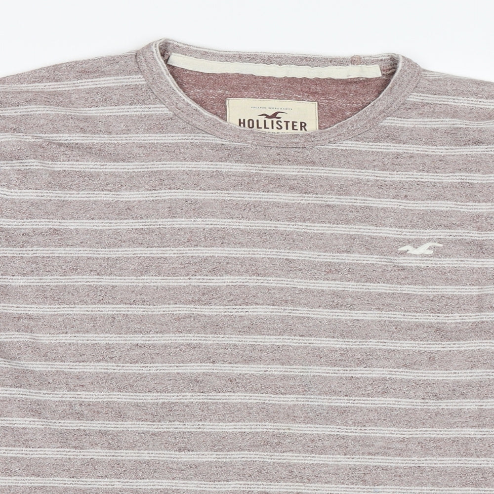 Hollister Mens Pink Striped  Pullover Jumper Size M