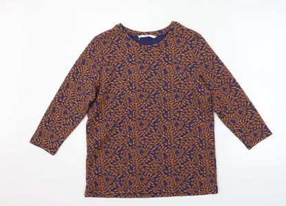 TU Womens Orange Geometric  Pullover Jumper Size 14
