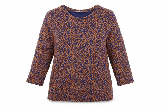 TU Womens Orange Geometric  Pullover Jumper Size 14