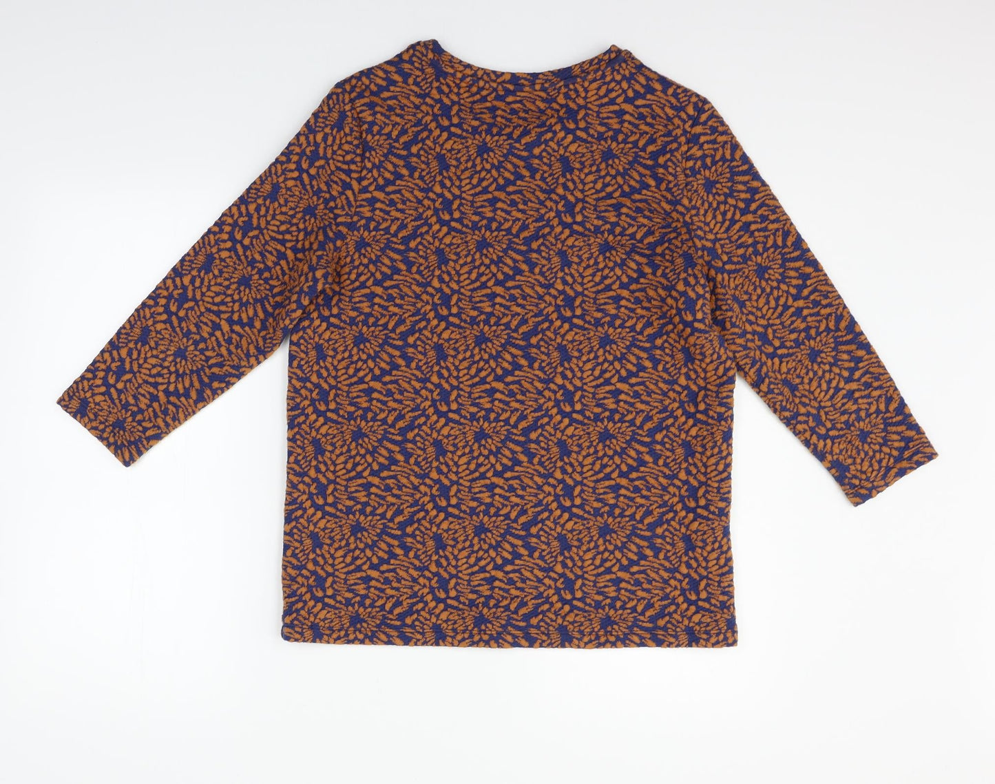 TU Womens Orange Geometric  Pullover Jumper Size 14
