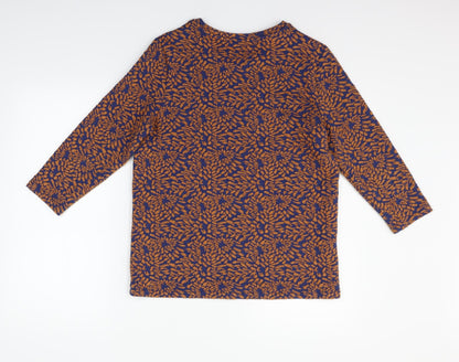 TU Womens Orange Geometric  Pullover Jumper Size 14