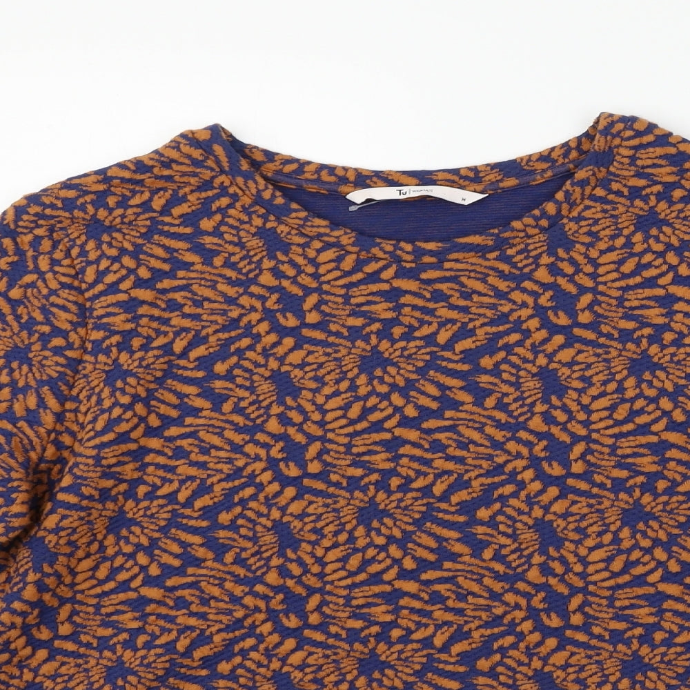 TU Womens Orange Geometric  Pullover Jumper Size 14