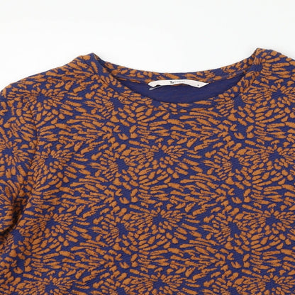 TU Womens Orange Geometric  Pullover Jumper Size 14