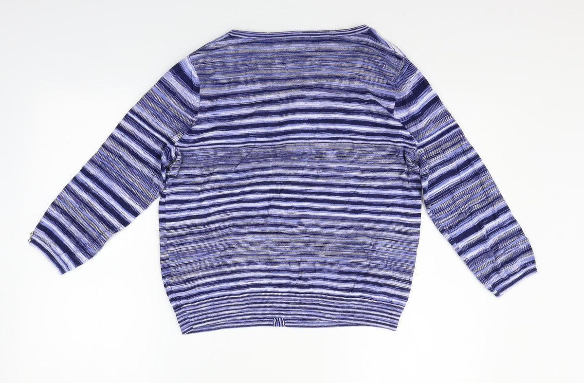 Tu Womens Purple Striped  Pullover Jumper Size 14