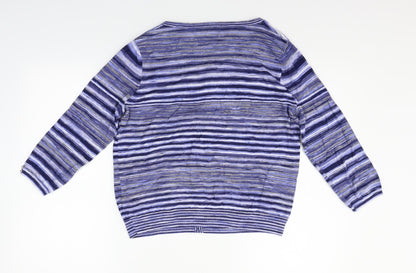 Tu Womens Purple Striped  Pullover Jumper Size 14