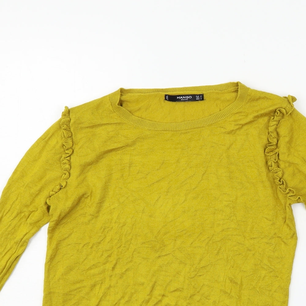 Mango Womens Yellow   Pullover Jumper Size M