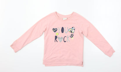 B Collection Girls Pink   Pullover Jumper Size 7 Years  - you rock
