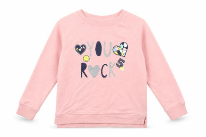 B Collection Girls Pink   Pullover Jumper Size 7 Years  - you rock