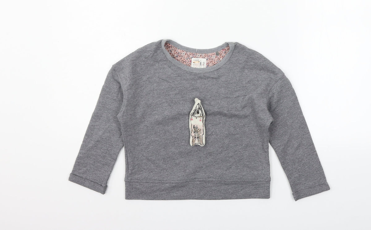 Next Girls Grey   Pullover Jumper Size 4-5 Years