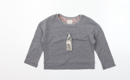 Next Girls Grey   Pullover Jumper Size 4-5 Years